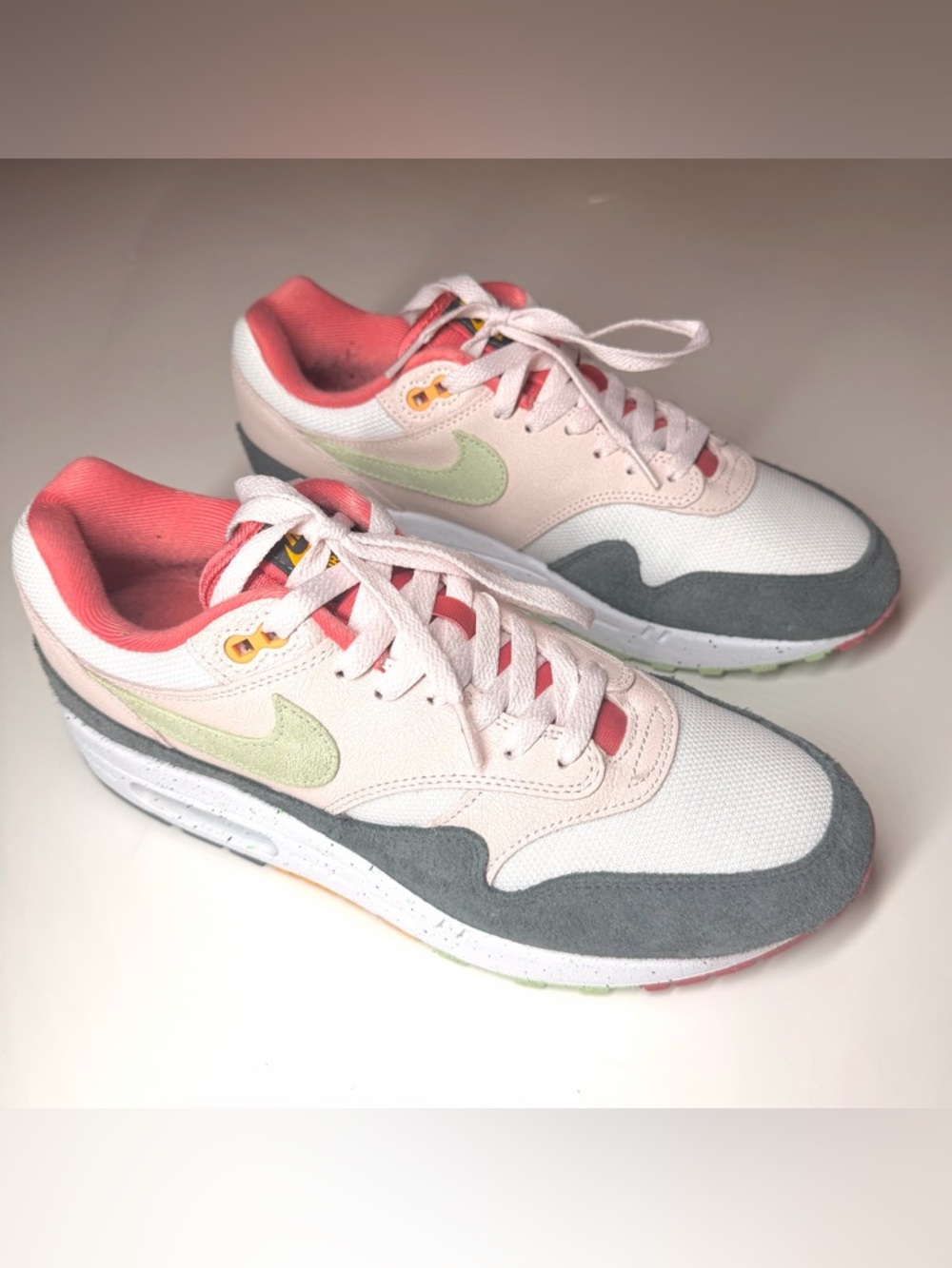 Nike Air Max 1 Easter Light Pink Vapor Green Sneakers Fz4133-640 Men’s Size - 10 - Picture 4 of 9